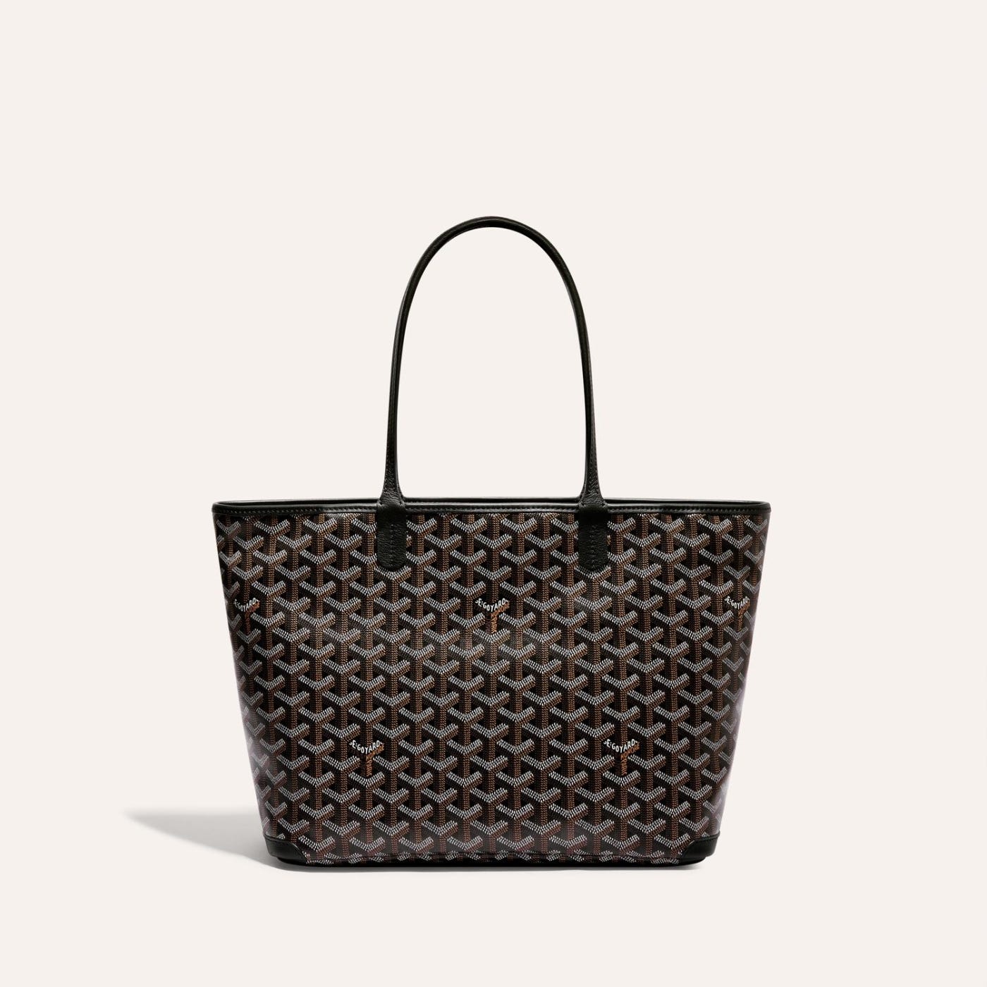Goyard Goyardine Artois Tote PM Black Canvas & Chevroches Calfskin Palladium Hardware - Image 1